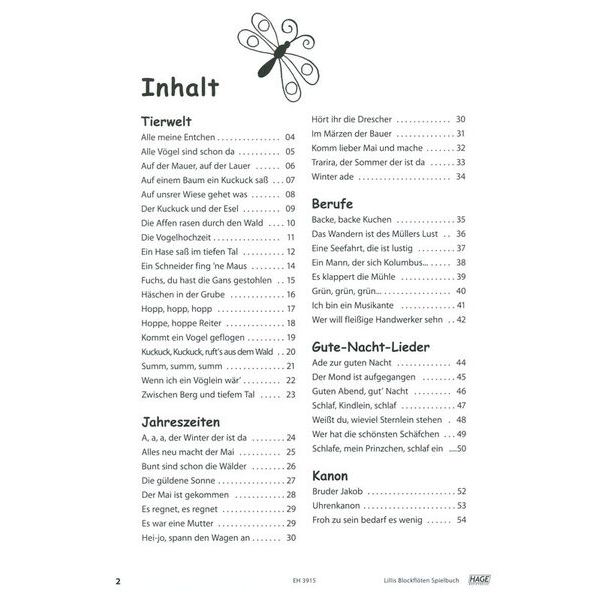 Hage Musikverlag Lillis Blockflöten Spielbuch