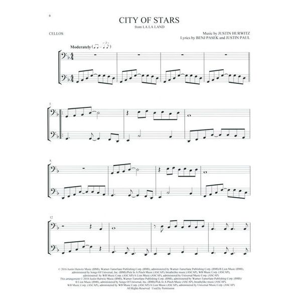 Hal Leonard Movie Songs For Two Cellos