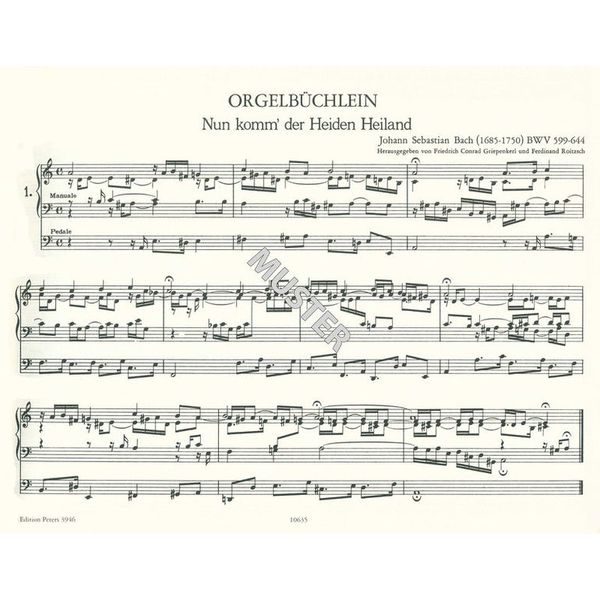 Edition Peters Bach Orgelbüchlein