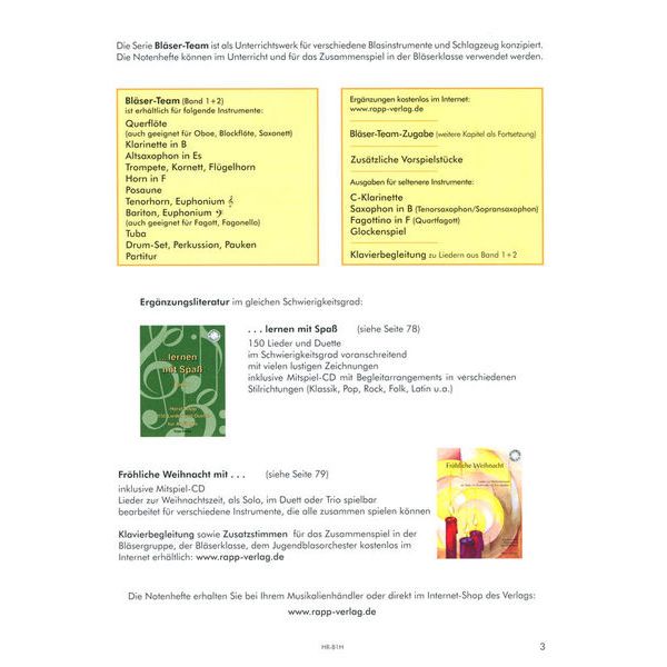 Horst Rapp Verlag Blser-Team 1 Horn