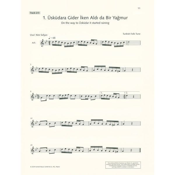 Schott Turkish Folk Tunes