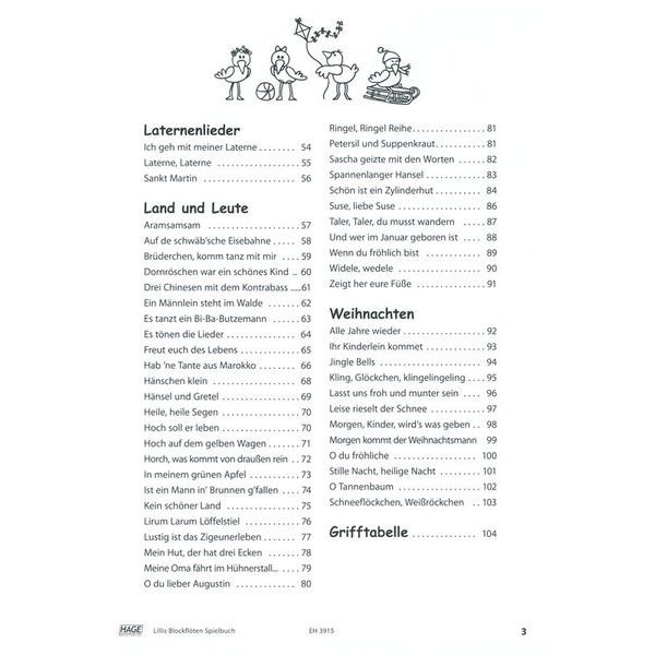 Hage Musikverlag Lillis Blockflöten Spielbuch