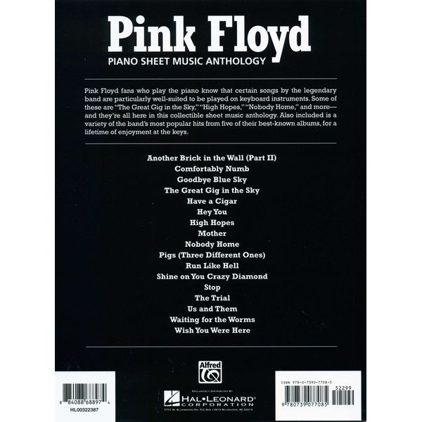 Hal Leonard Pink Floyd Anthology Piano