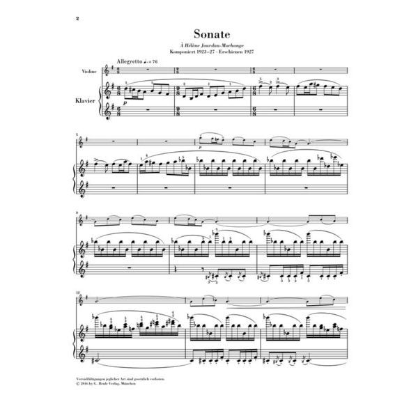 Henle Verlag Ravel Violinsonate G-Dur