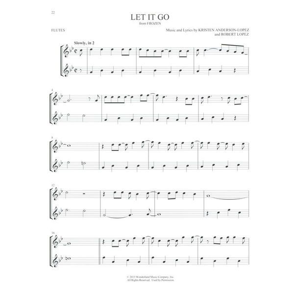 Hal Leonard Disney Songs For Two Flute