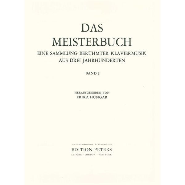 Edition Peters Das Meisterbuch 2