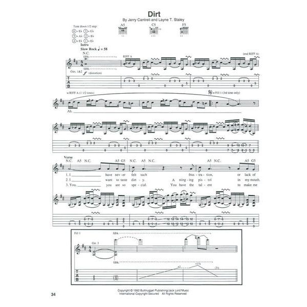 Hal Leonard Alice In Chains Dirt