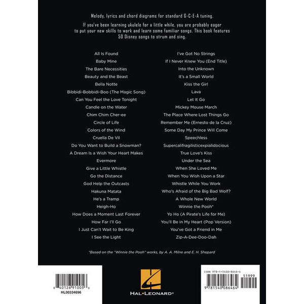 Hal Leonard First 50 Disney Songs Ukulele