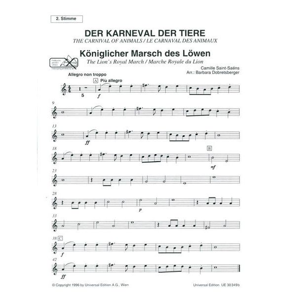 Universal Edition Saint-Sans Karneval Flutes