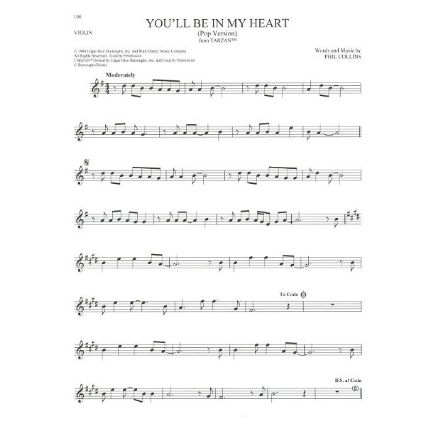 Hal Leonard 101 Disney Songs Violin