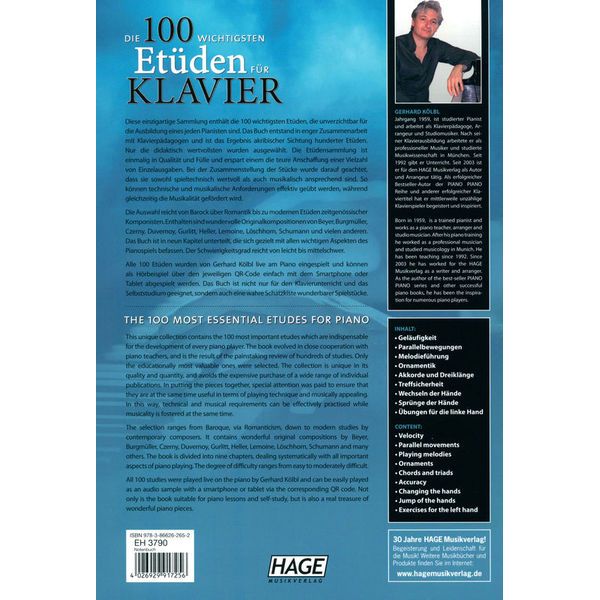 Hage Musikverlag 100 Etudes Piano