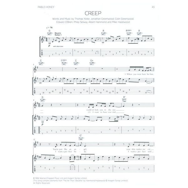 Faber Music Radiohead Guitar Songbook