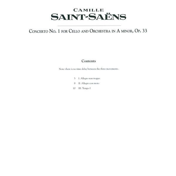 Music Minus One Saint-Sans Cello Concerto No1