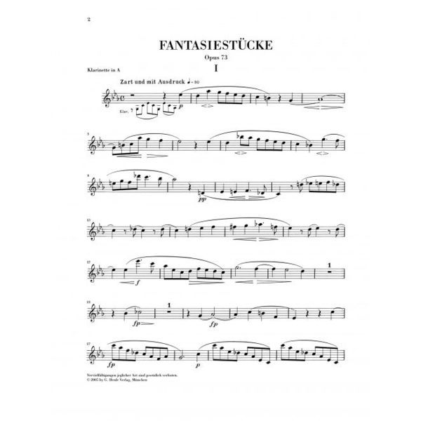 Henle Verlag Schumann Fantasiestücke Cl