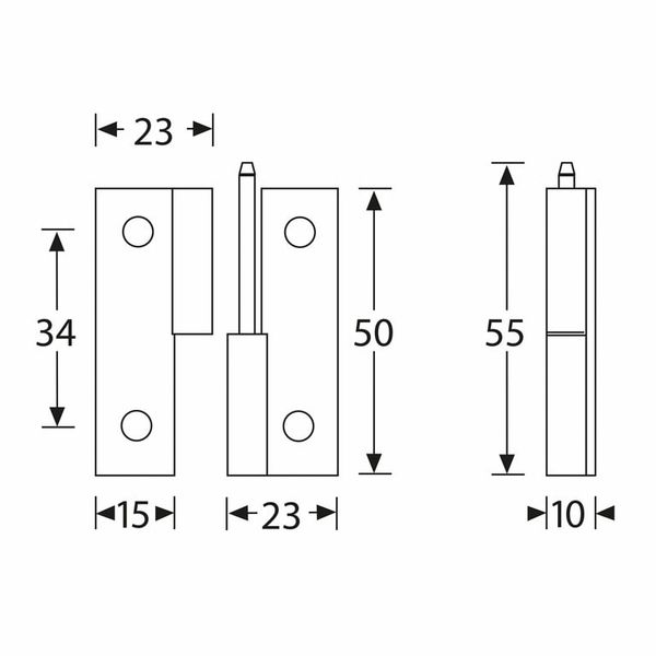 Adam Hall 2270R TP Detachable Hinge