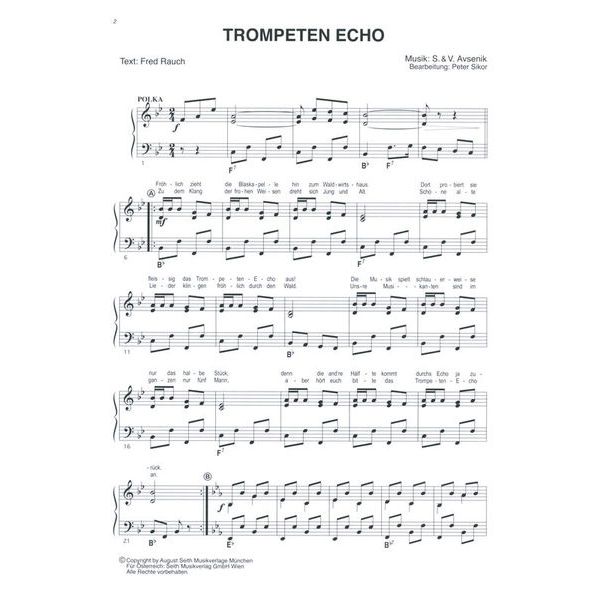 August Seith Musikverlag Avsenik Welterfolge rot