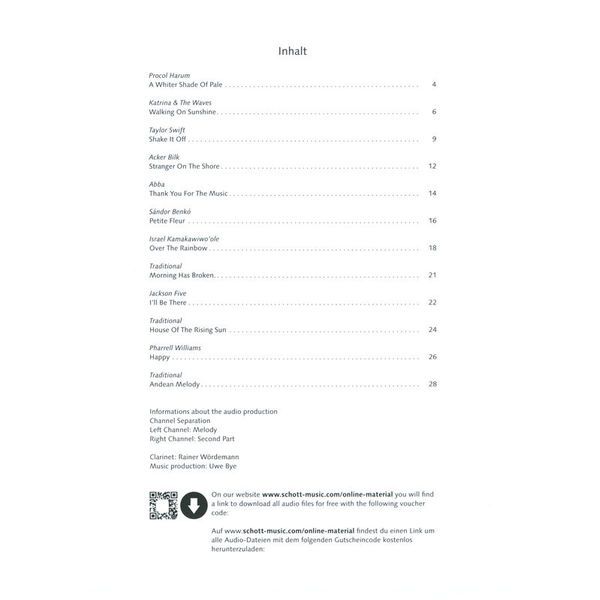 Schott Pop For Clarinet 1