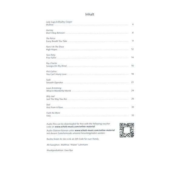 Schott Pop For Alto Saxophone 3