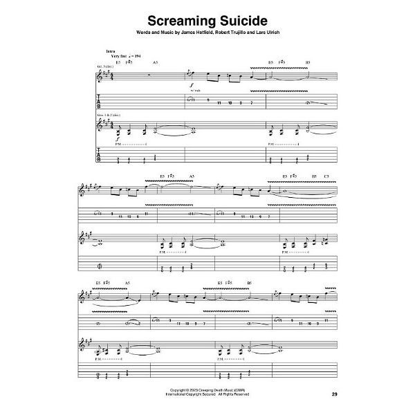 Hal Leonard Metallica 72 Seasons