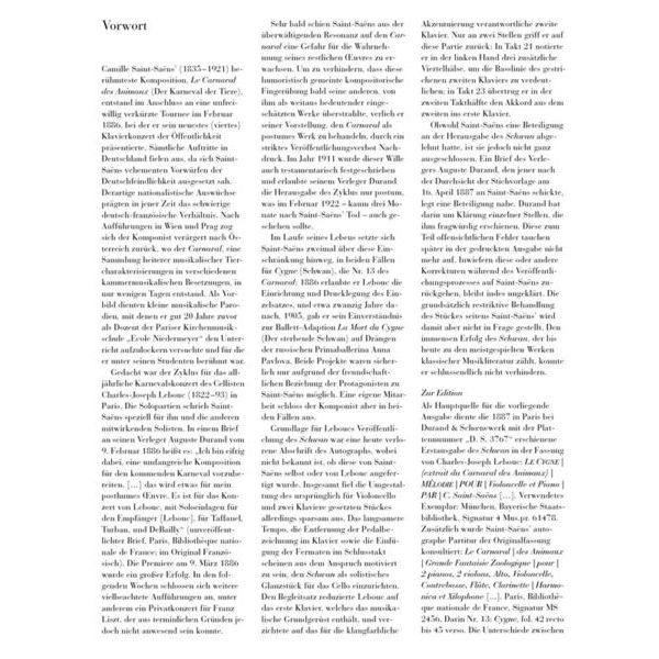 Henle Verlag Saint-Sans Der Schwan Cello