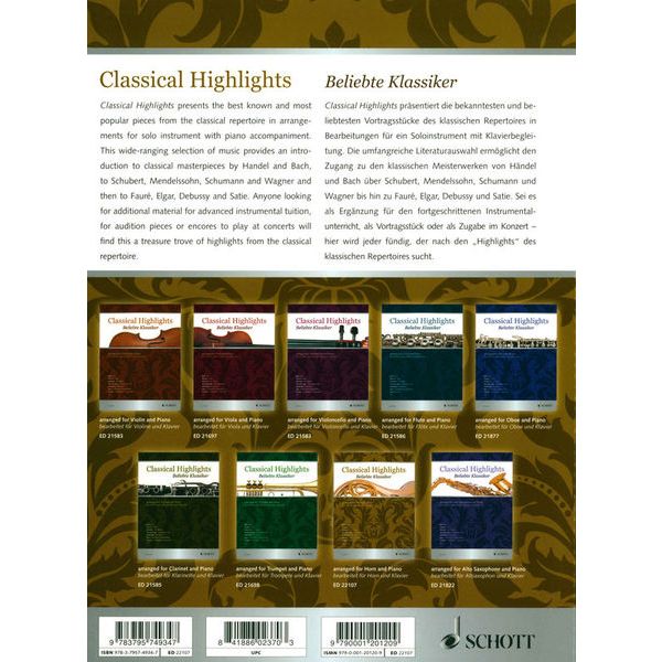 Schott Classical Highlights Horn