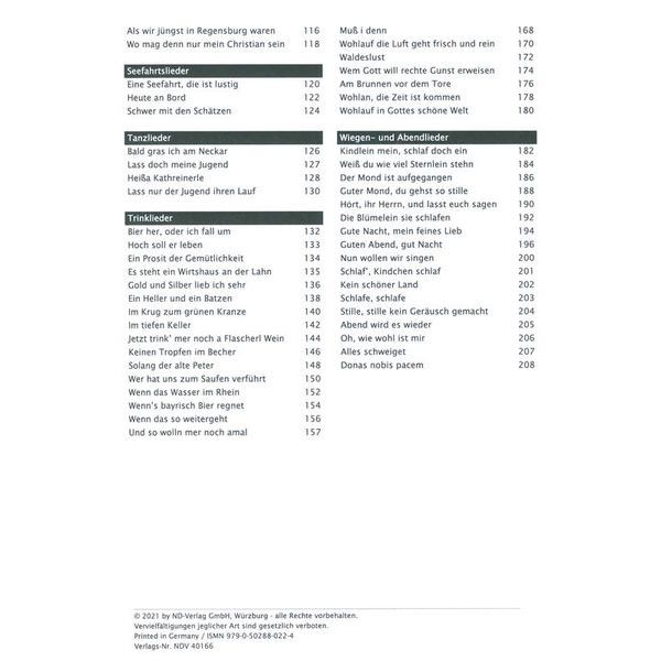 ND-Verlag 120 Volkslieder für Akkordeon