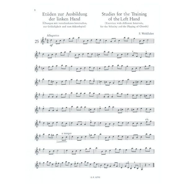 Edition Peters Violinschulwerk Etüden 1