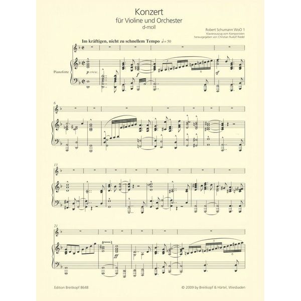 Breitkopf & Hrtel Schumann Violinkonzert d-moll