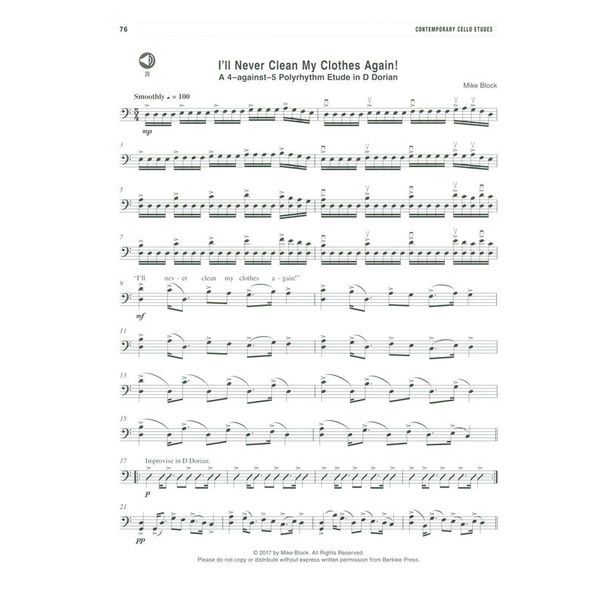 Berklee Press Contemporary Cello Etudes