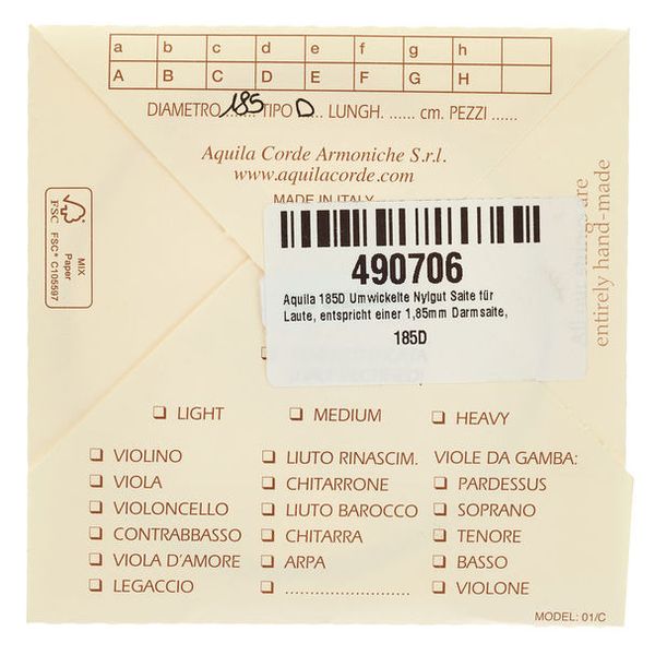 Aquila 185D Wound Nylgut Lute String