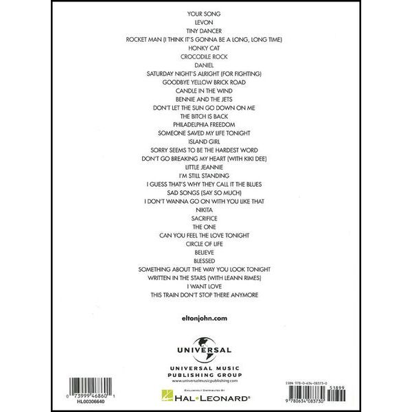 Hal Leonard Elton John Greatest Hits