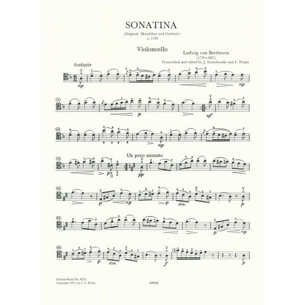 Edition Peters Beethoven Sonatine d-moll