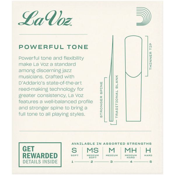 DAddario Woodwinds La Voz Bb- Clarinet MS