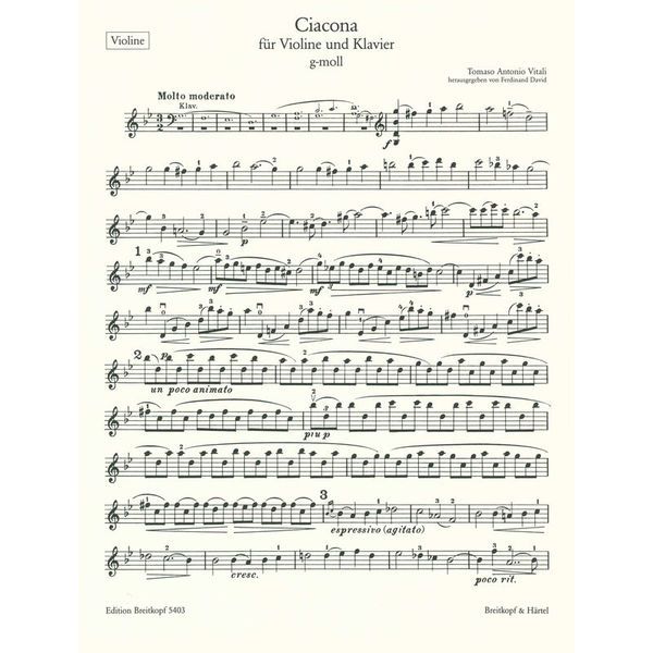 Breitkopf & Hrtel Vitali Ciacona g-moll Violin