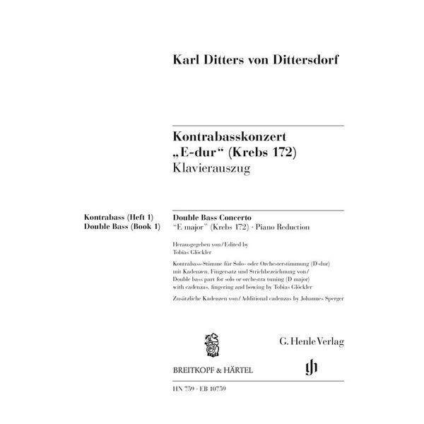 Henle Verlag Dittersdorf Kontrabasskonzert