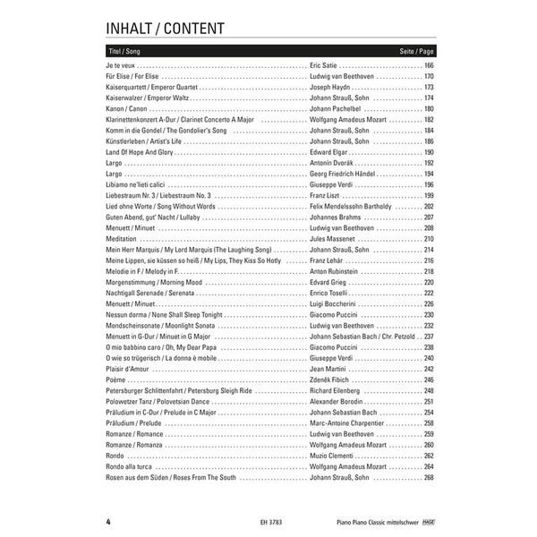 Hage Musikverlag Piano Classic Intermediate