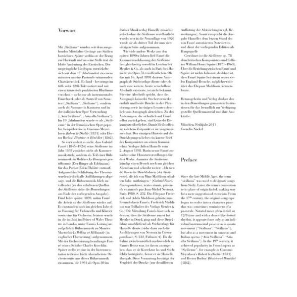 Henle Verlag Fauré Sicilienne Opus 78 Cello