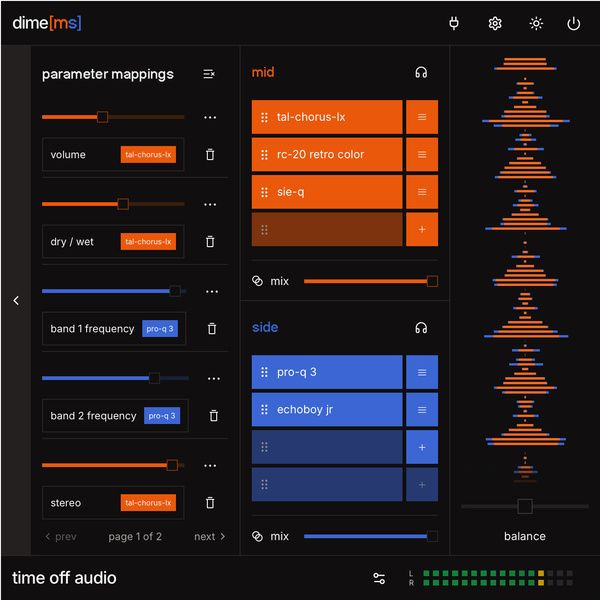 time off audio dime [ms]
