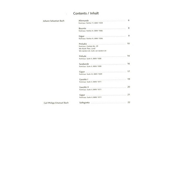 Schott Bach for Alt-Blockflöte