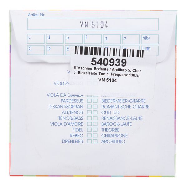 Kürschner Arch Lute 5th Course c