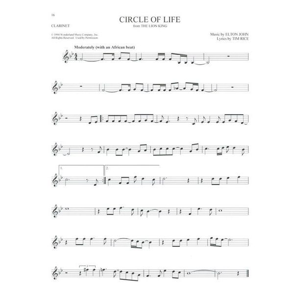 Hal Leonard 101 Disney Songs Clarinet