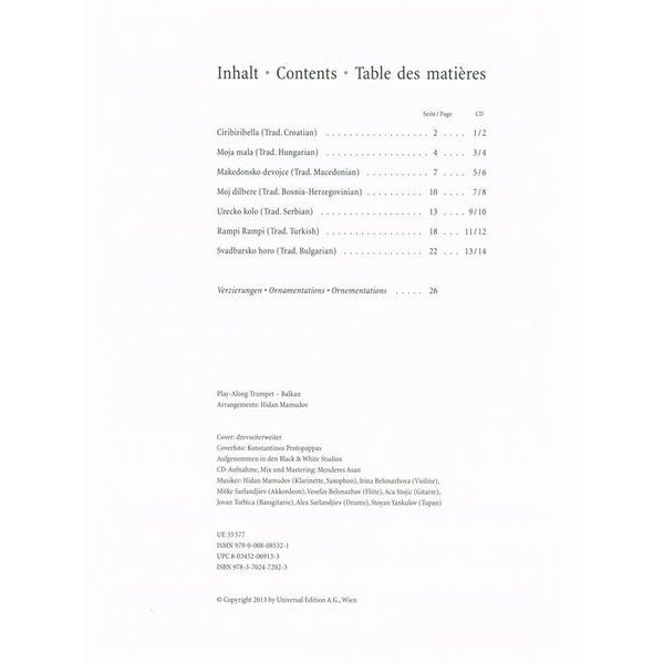 Universal Edition Balkan Play-Along Trumpet