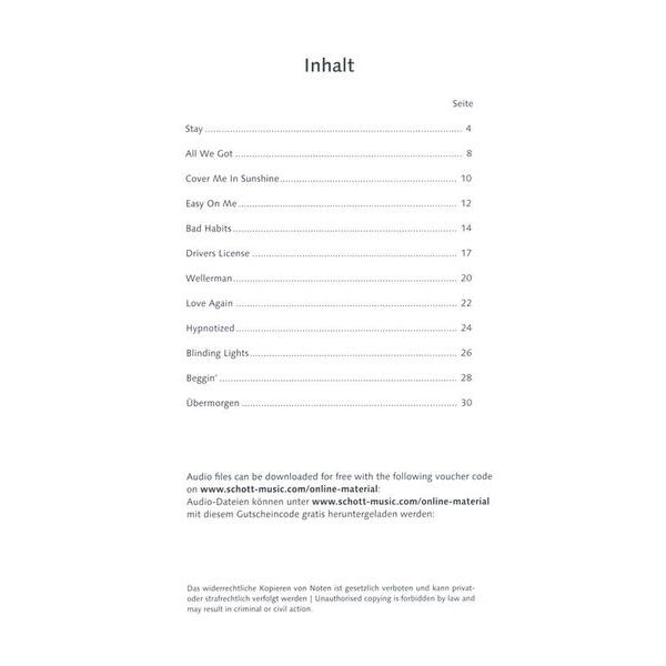 Schott Megastarke Popsongs 18