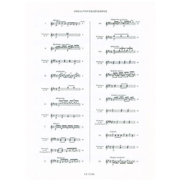 Universal Edition Carcassi Ausgewhlte Etüden