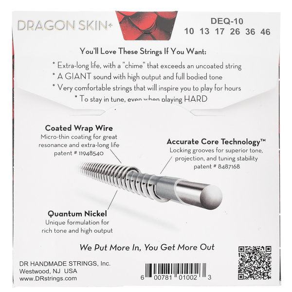 DR Strings Dragon Skin+ DEQ-10 Coated