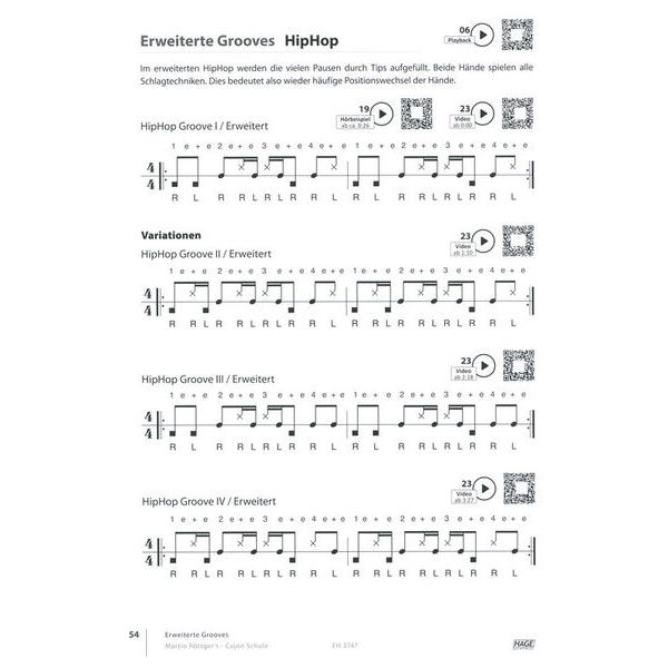 Hage Musikverlag Cajon Schule