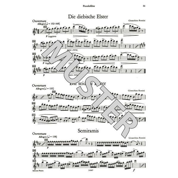 Edition Peters Orchester Probespiel Flöte