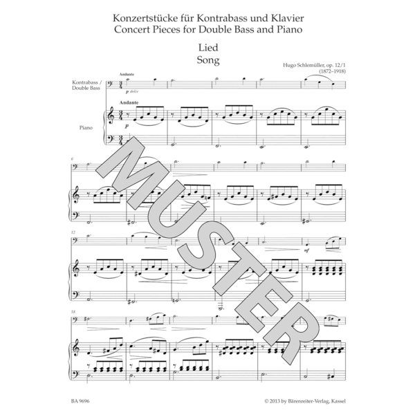 Brenreiter Concert Pieces Double Bass