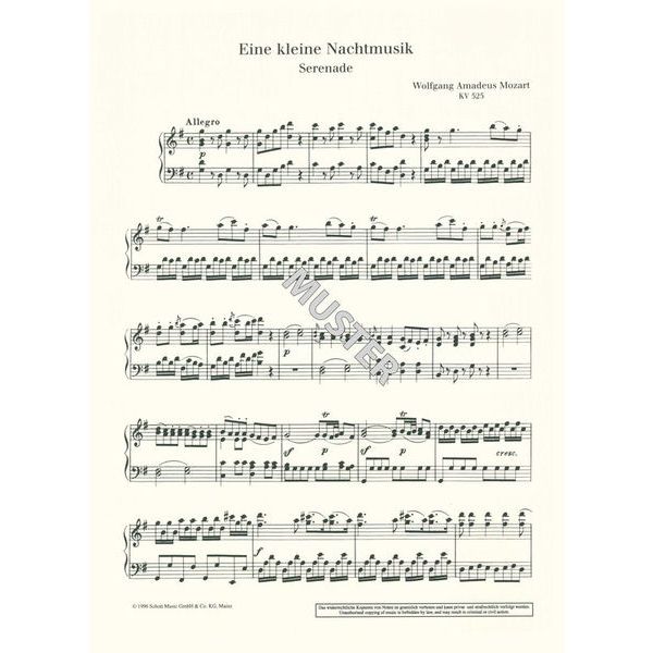 Schott Mozart Kleine Nachtmusik Piano