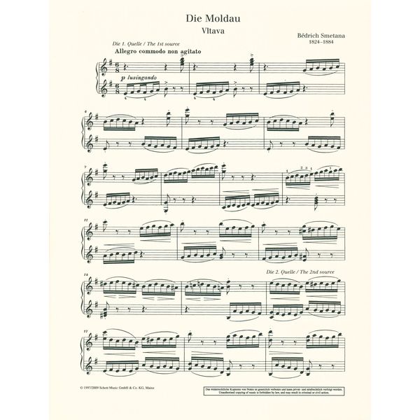Schott Smetana Die Moldau Piano